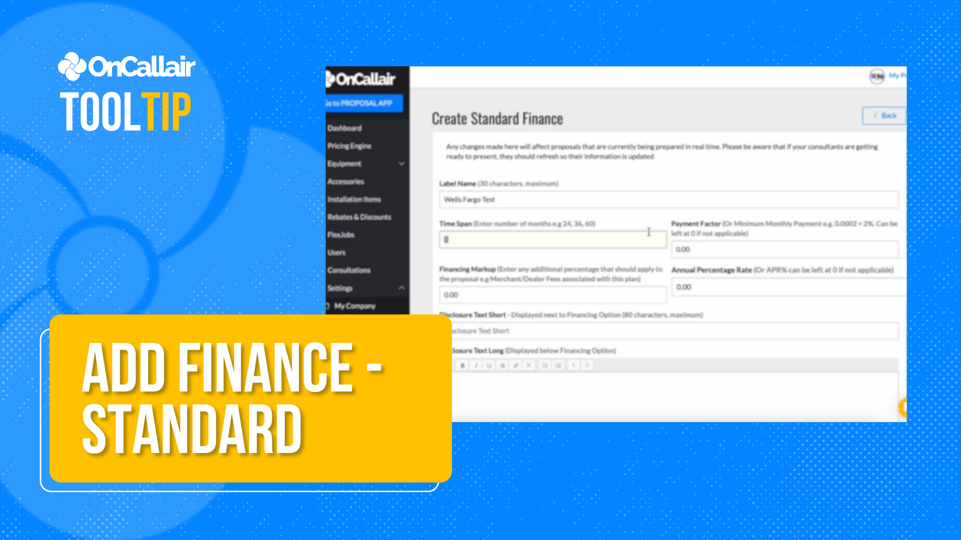 Add Finance - Standard