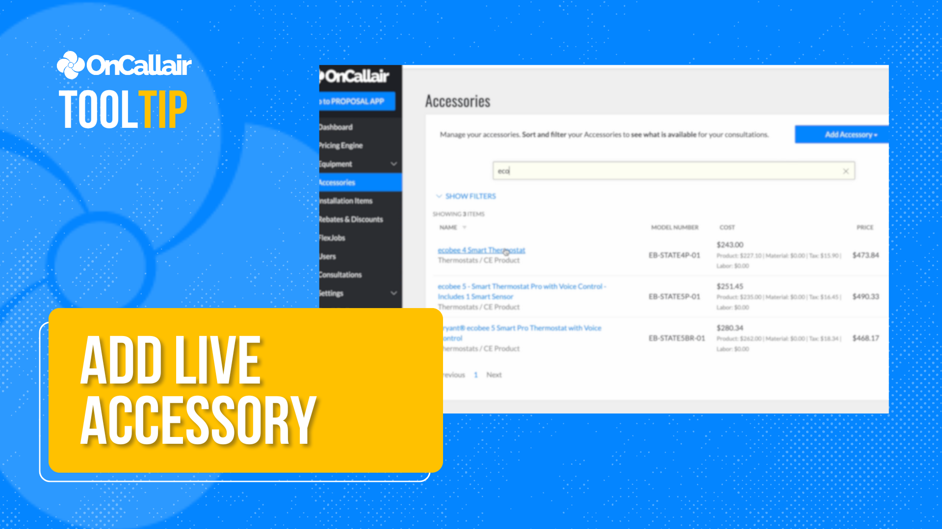 Add Live Accessories