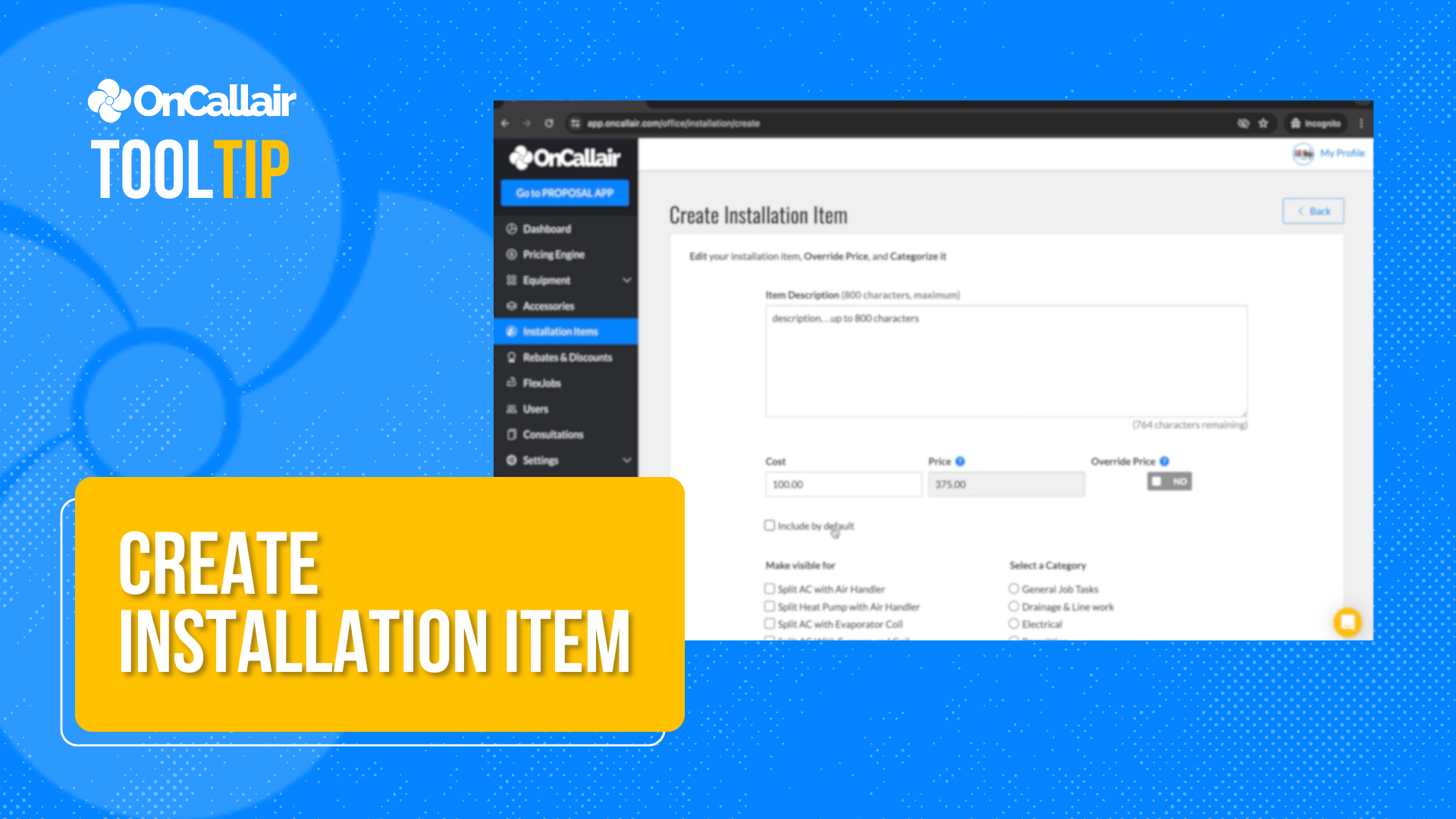 Create Installation Item