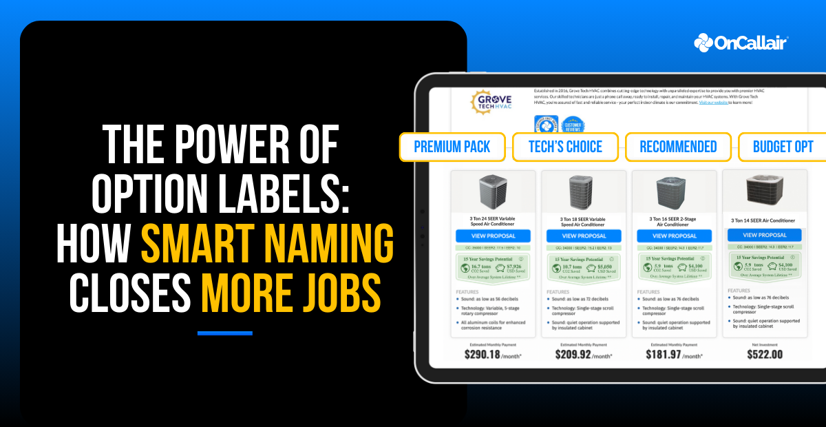 The Power of Option Labels: How Smart Naming Closes More HVAC Jobs