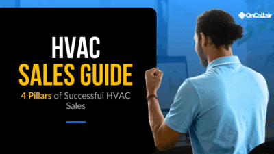 HVAC contractor with fist raised in triumph, back to the viewer, looking at a computer screen that displays rising sales‑performance charts. The image conveys a feeling of winning and serves as a stand‑in for any contractor reading the guide