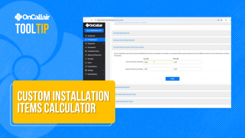 Custom Installation items Calculator