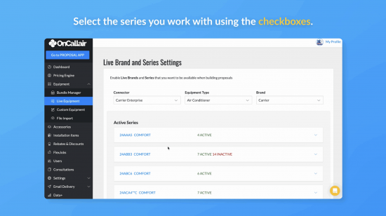 Live Series Settings